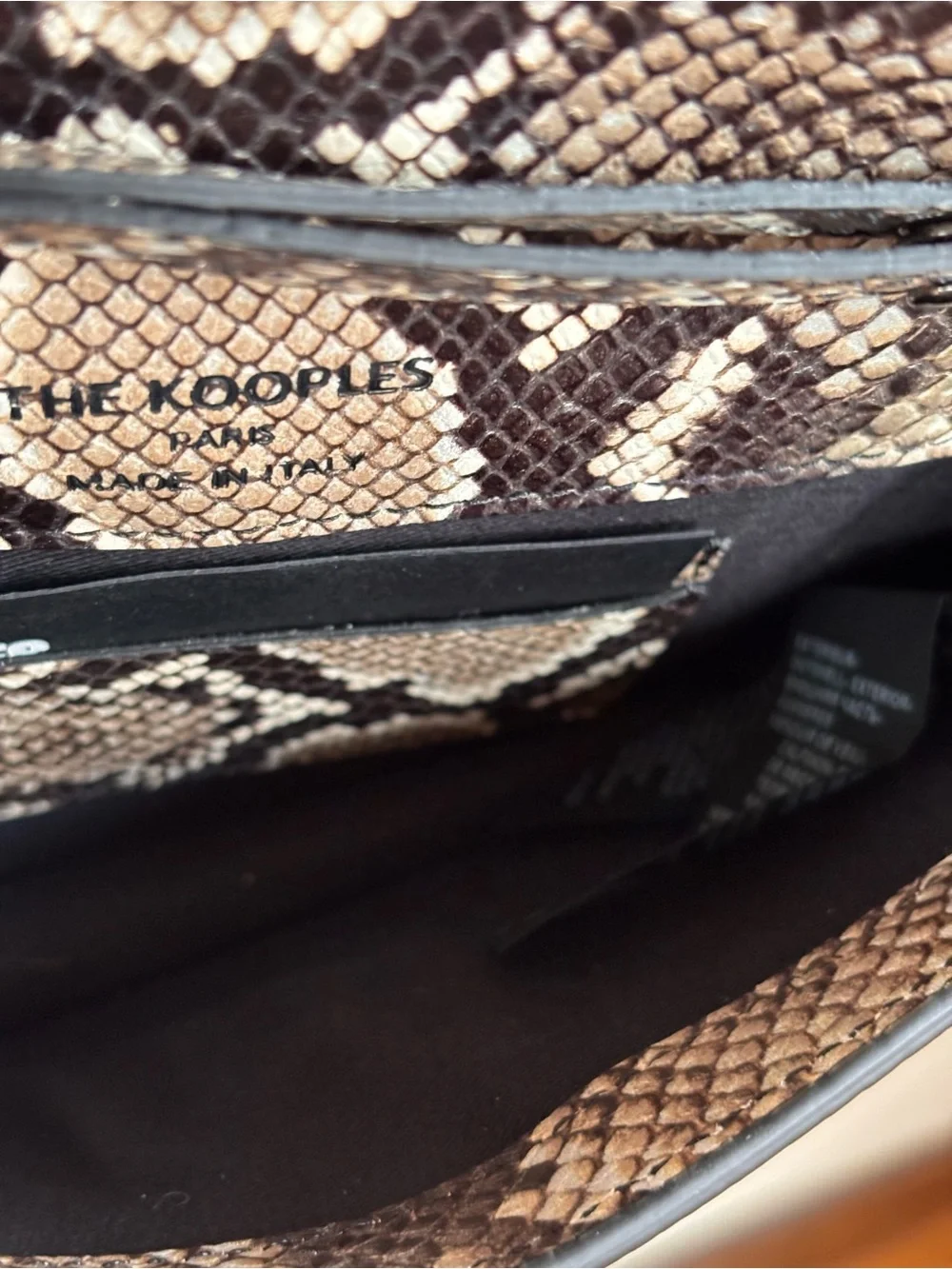 THE KOOPLES Emily Python Embossed Calf Leather Pouch Bag NWT MSRP $300